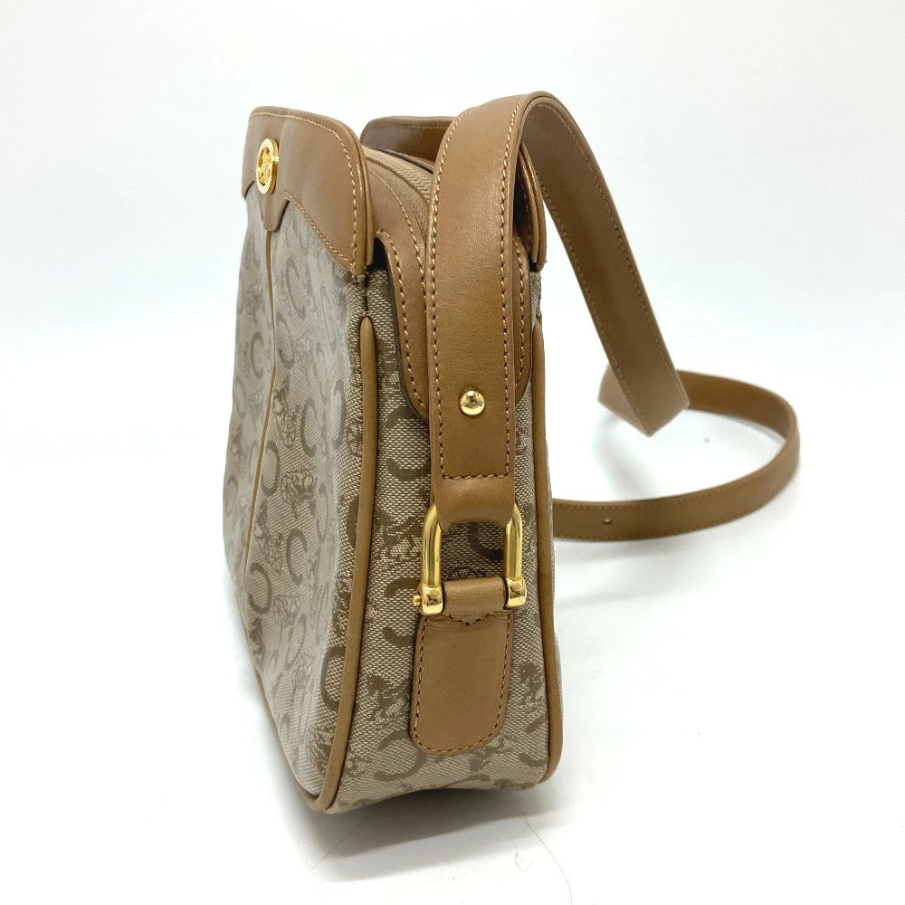 CELINE Macadam Shoulder Bag Handbag Crossbody Leather Beige - Picture 4 of 14